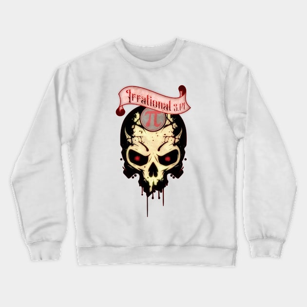 PI Day Irrational Skull Design Strawberry Edition Crewneck Sweatshirt by mythikcreationz